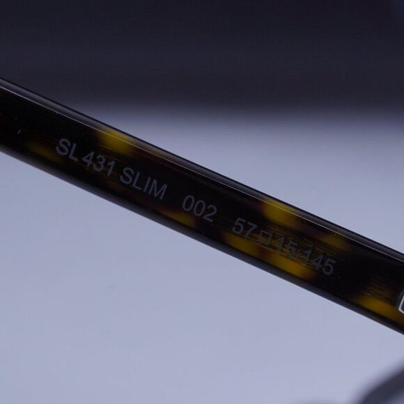 Saint Laurent SL431 SLIM 002 Square Sunglasses - Havana/Grey - Picture 9 of 11